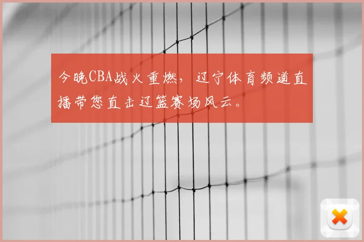 今晚CBA战火重燃，辽宁体育频道直播带您直击辽篮赛场风云。
